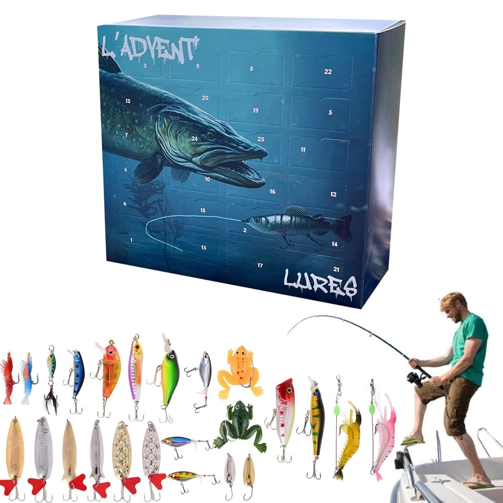 New L'Advent'Lures 2025 Christmas Fishing Blind Box Advent Fishing