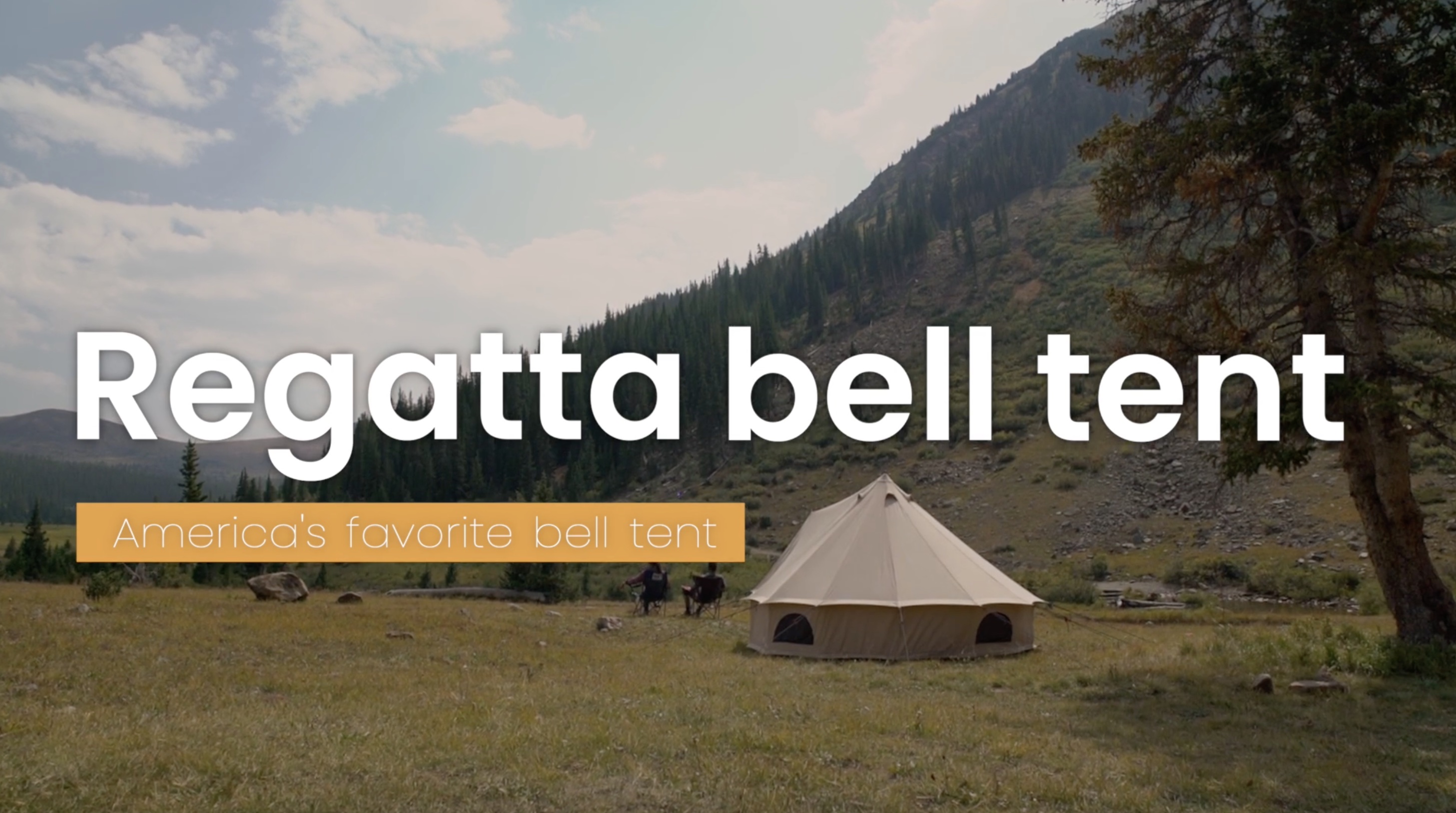 thumbnail video image 2 of WHITEDUCK Regatta Canvas Bell Tent - w/StoveJack, Waterproof, 4 Season Luxury Camping and Glamping Yurt Tent Outdoor (13' (4M), Water Repellent, Sandstone Beige), 2 of 7