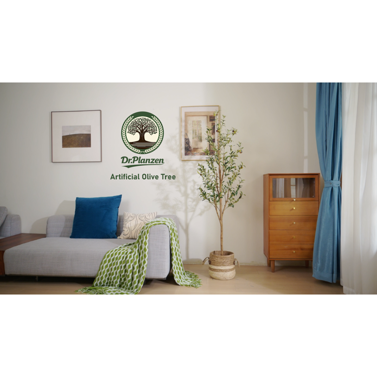 DR.Planzen 4ft Artificial Olive Tree, Faux Olive Tree with