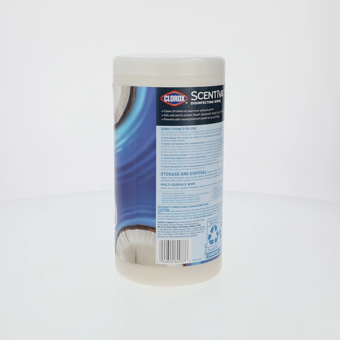 6 pack) Clorox Scentiva Bleach-Free Cleaning Wipes, Coconut and