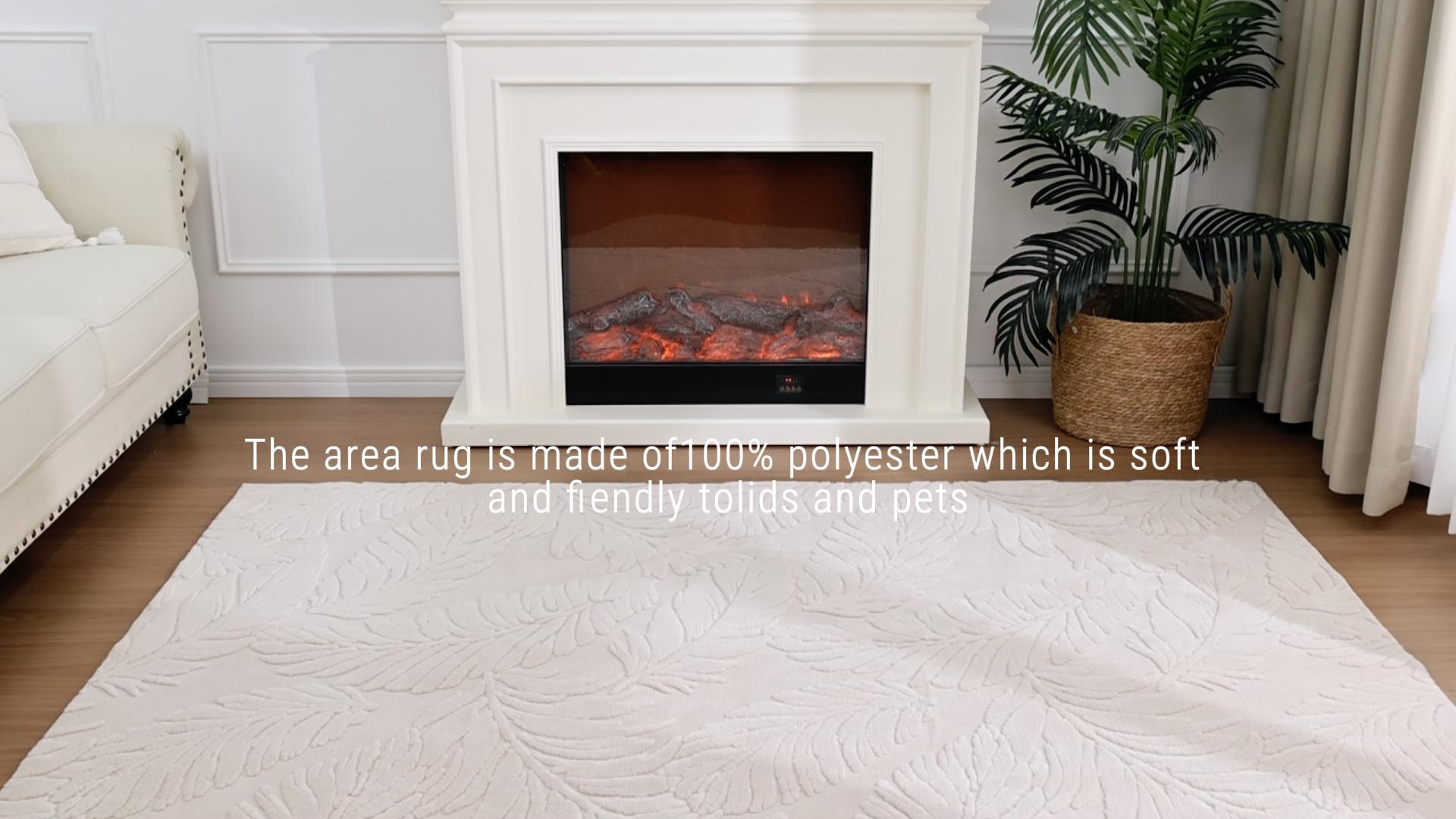 thumbnail video image 2 of MeyJey 8’x10’ Area Rugs for Living Room, Non Slip Jacquard Textured Modern Rugs Soft Geometric Rug for Bedroom Dining Room Office, Beige, 2 of 10