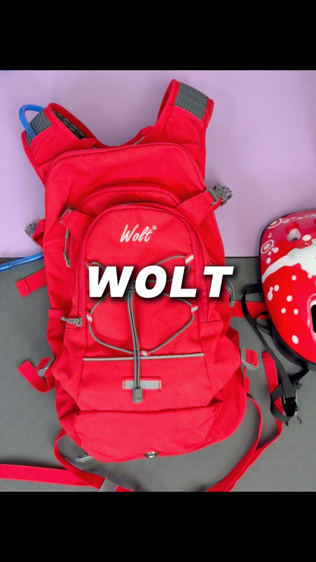 thumbnail video image 2 of Wolt | Hiking Hydration Backpack with 2L Hydration Bladder Hiking Cycling Climbing for Unisex(Red), 2 of 8