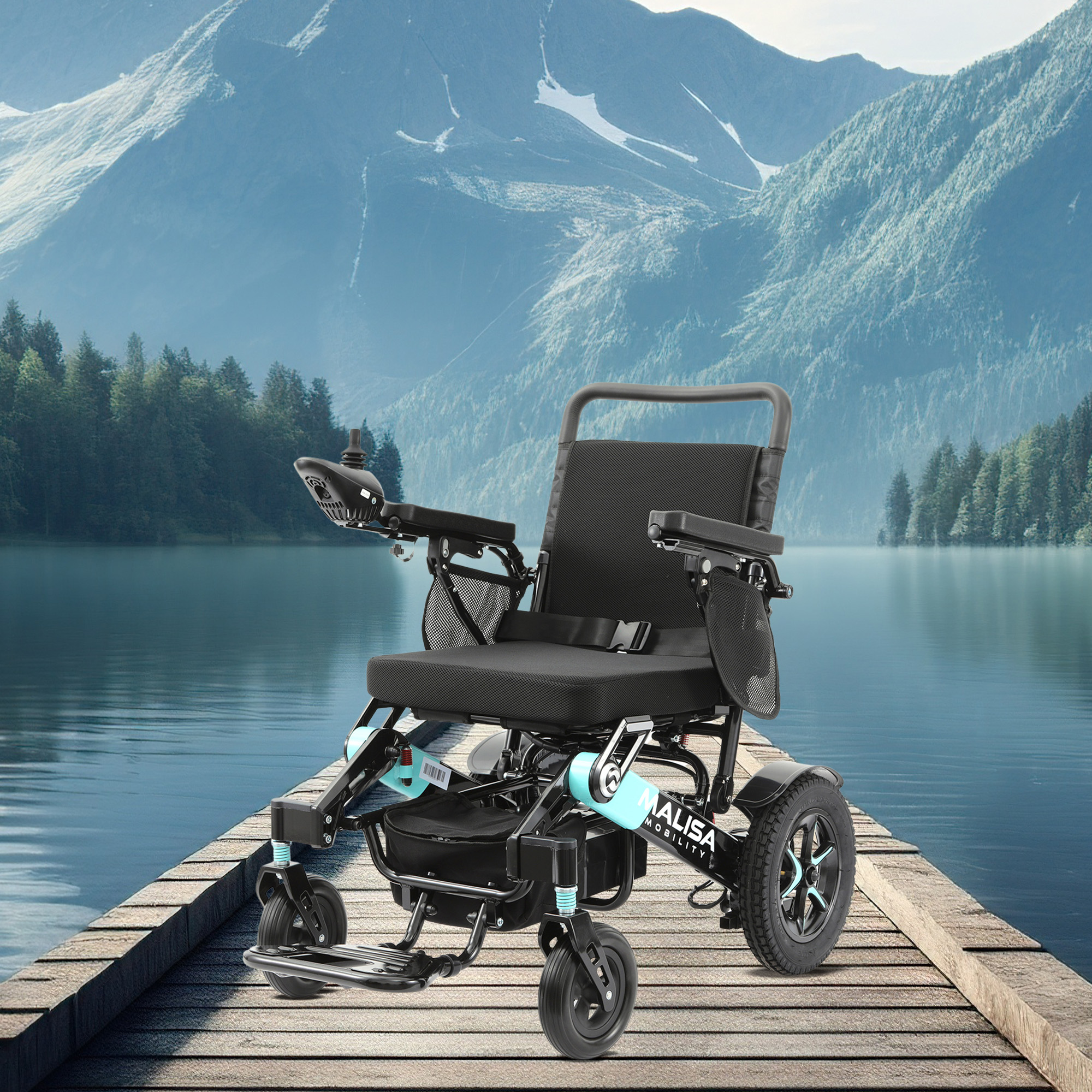 MALISA Lightweight Collapsible Electric Wheelchair for Seniors, Travel ...