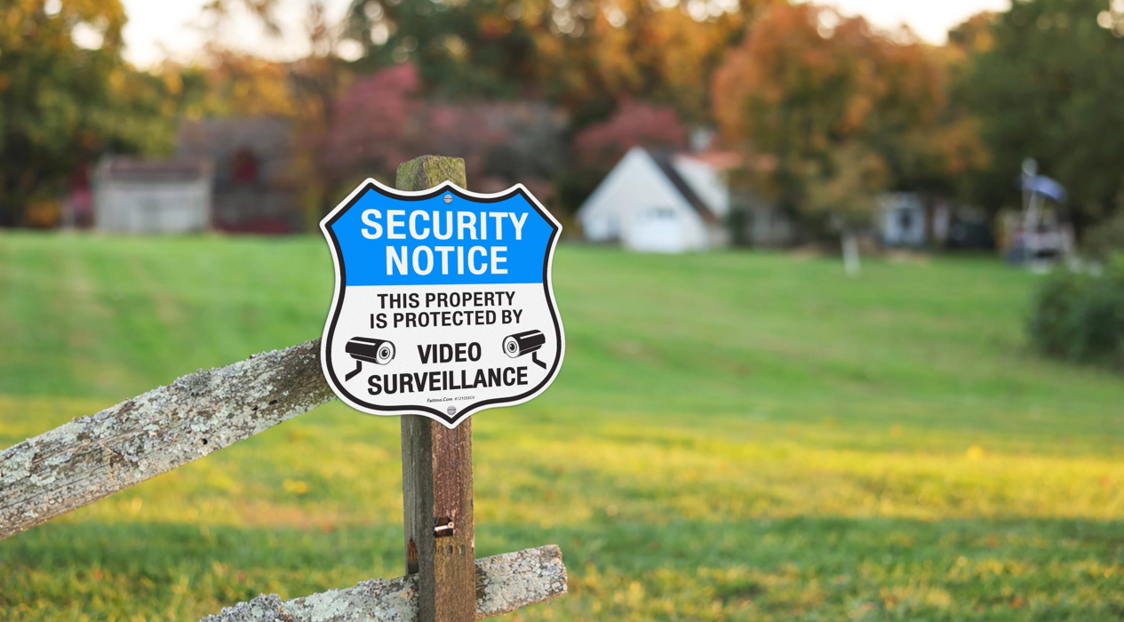 thumbnail video image 2 of Faittoo Security Notice Sign, Property Is Protected By Video Surveillance Sign, 2-Pack 11.6 x 11.6 Inch Reflective Aluminum Warning Sign, 2 of 7