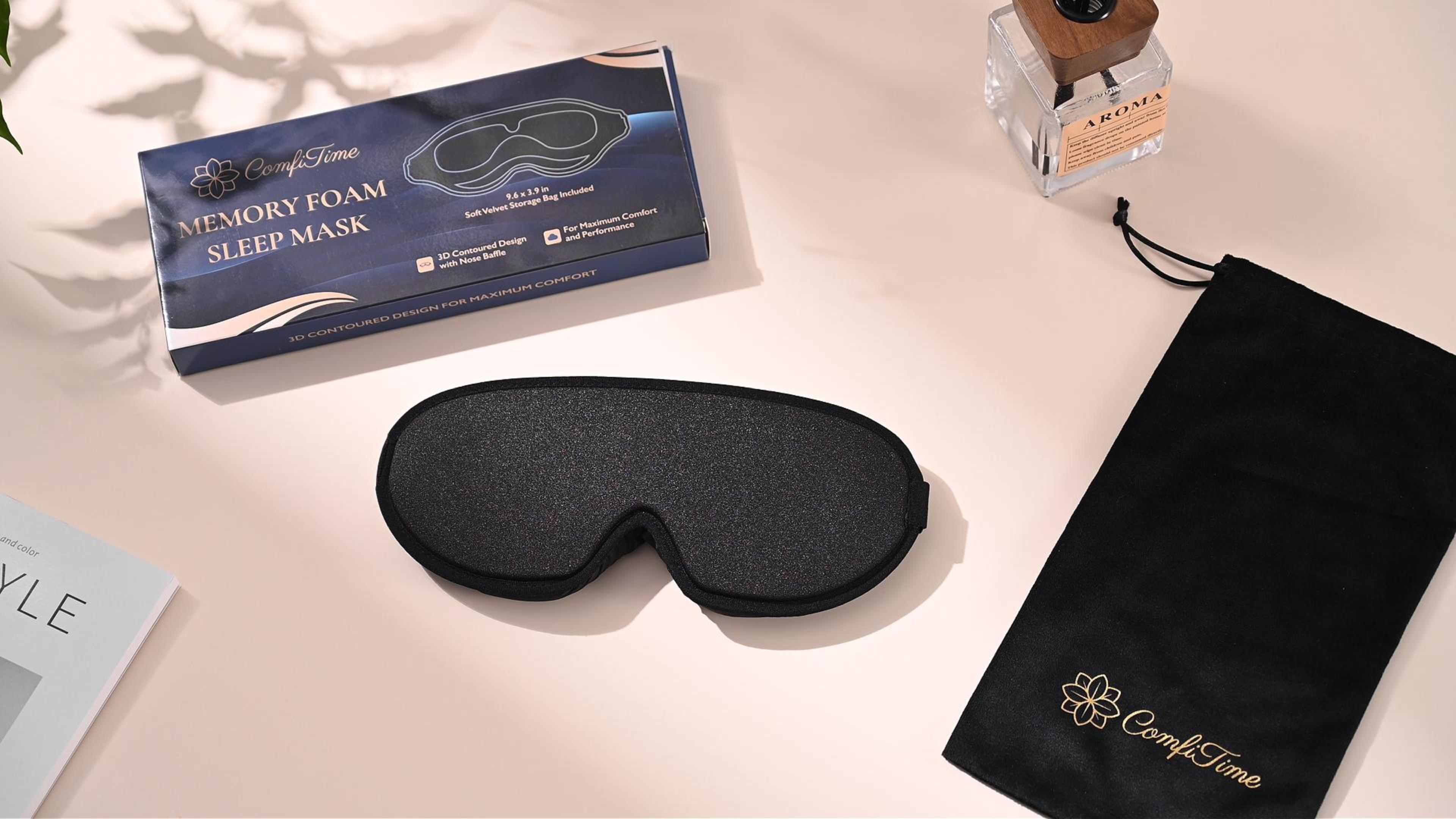 thumbnail video image 2 of ComfiTime 3D Sleep Mask - 100% Blackout Eye Mask for Sleeping, Eye Covers for Men,Women,Kids, Contour Blindfold with Nose Baffle, Soft & Lightweight Sleep Eye Blinders , Latex-Free, 2 of 13