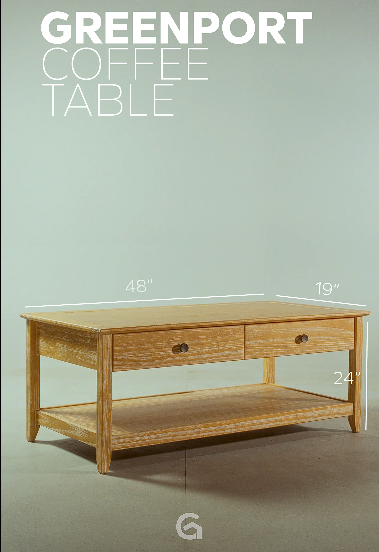 thumbnail video image 2 of Greenport Coffee Table, Solid Wood with a Brushed Walnut Finish, 2 of 13