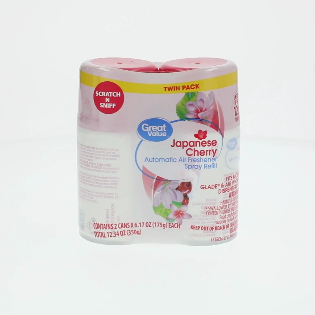 Great Value Cherry Blossom Automatic Air Freshener Refill Twin