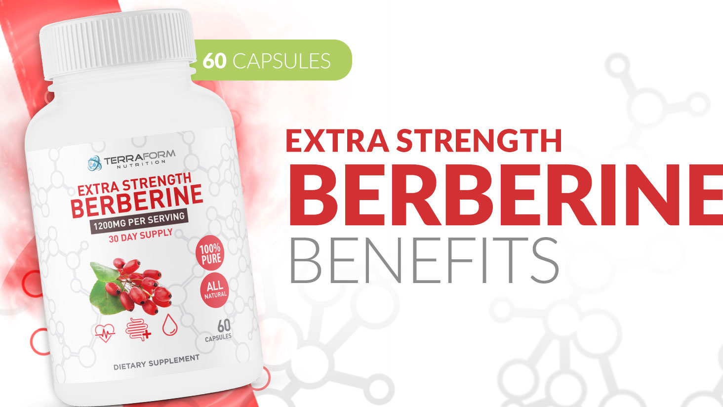 thumbnail video image 2 of Berberine HCL 1200mg Daily - High Potency Pure Berberine Supplement 600mg per Capsule - 60 Capsules - Supports Metabolic Health, Energy & Wellness - Made in USA - 2 Pack, 2 of 8