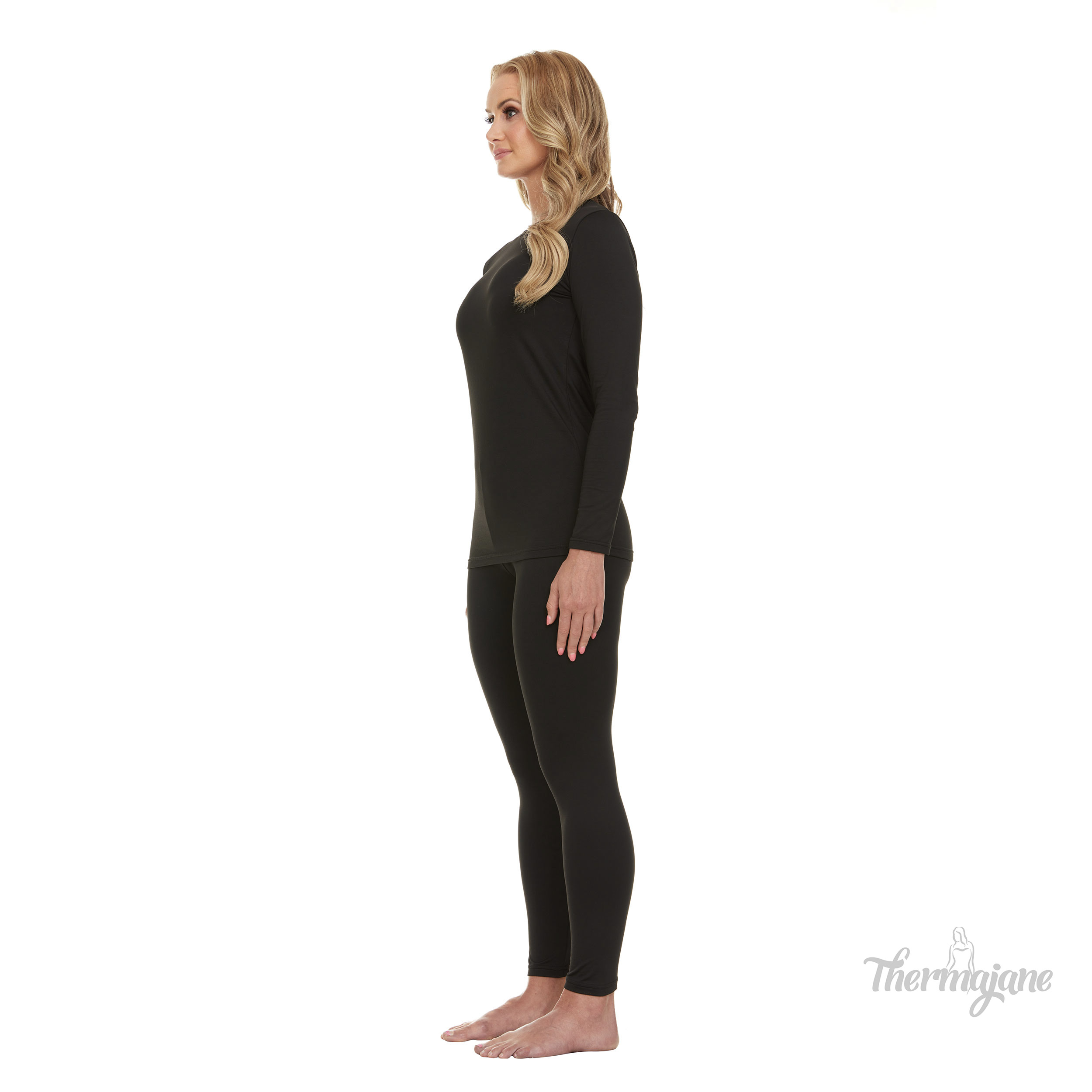 Thermajane Thermal Underwear for Women Crewneck Long Johns Set (X-Small,  Desert Camo) 