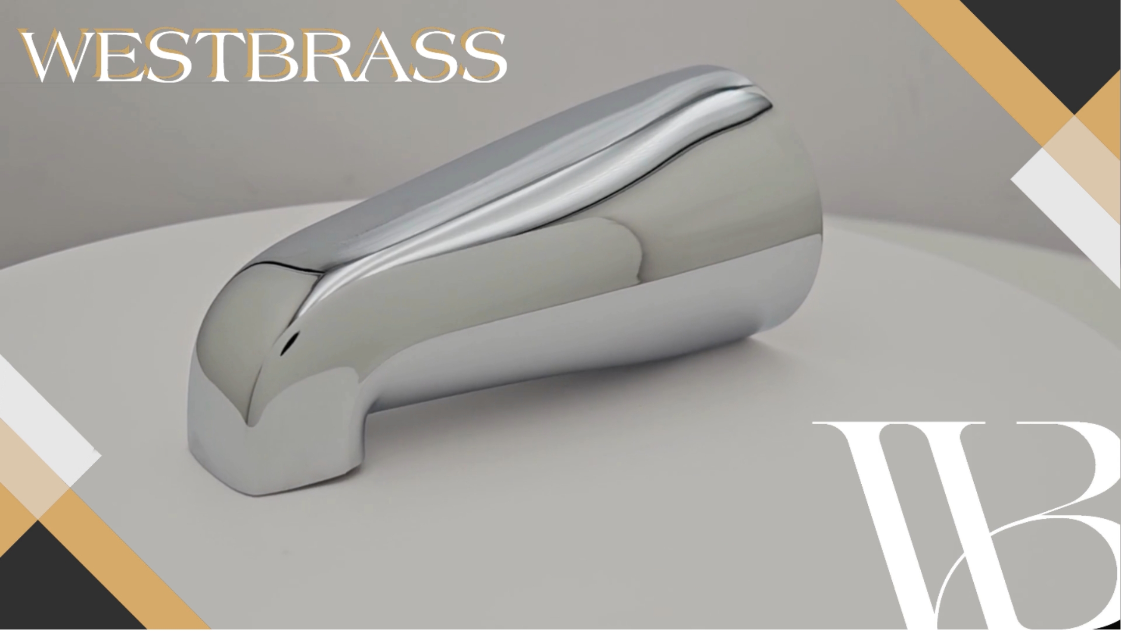 thumbnail video image 2 of Westbrass E531-1F-26 5-1/4" Standard Front Connection Tub Spout, Polished Chrome, 2 of 8