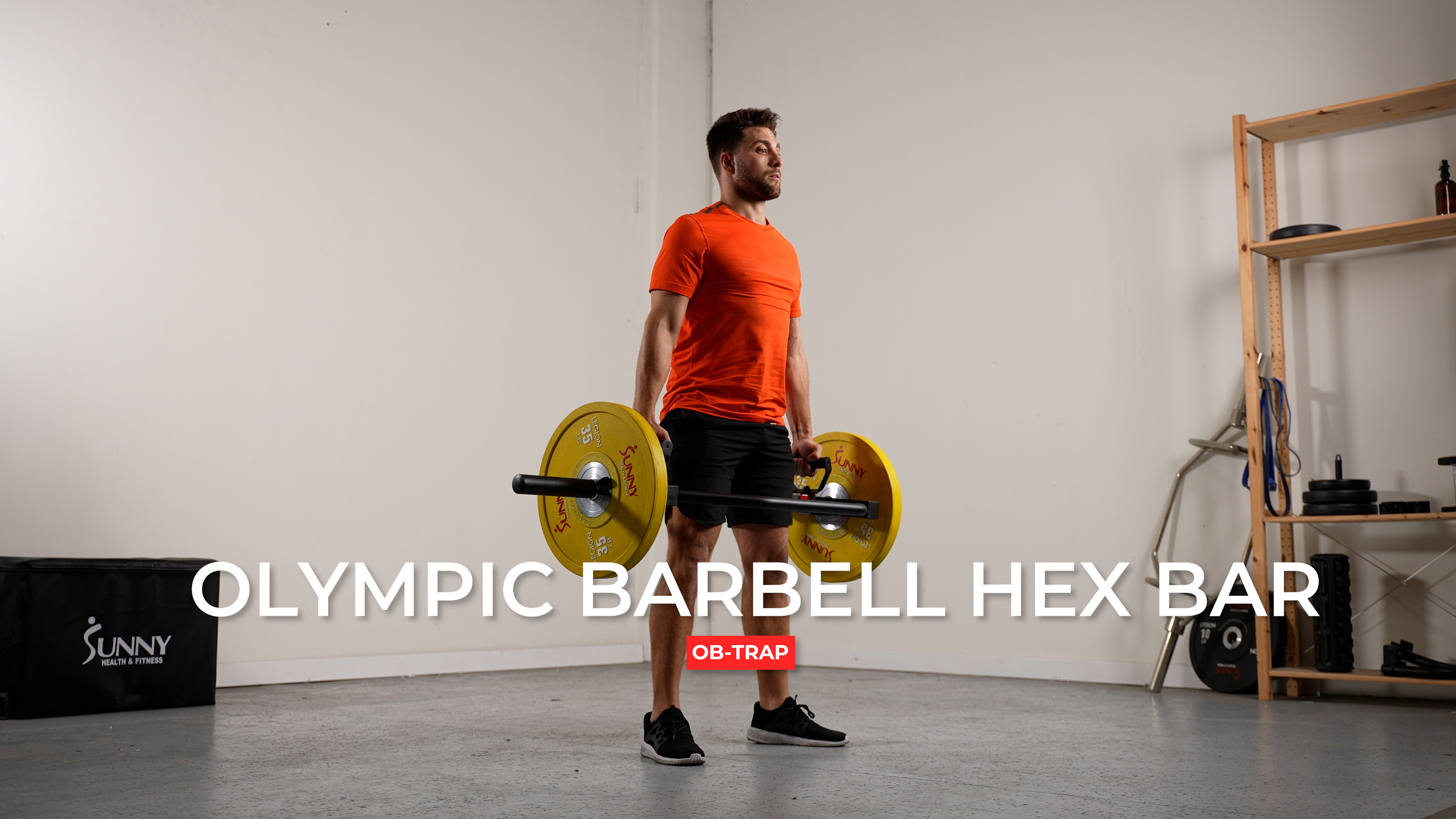 thumbnail video image 2 of Sunny Health & Fitness Olympic Barbell Hex Weight Trap Bar with Free SunnyFit® App OB-TRAP, 2 of 15