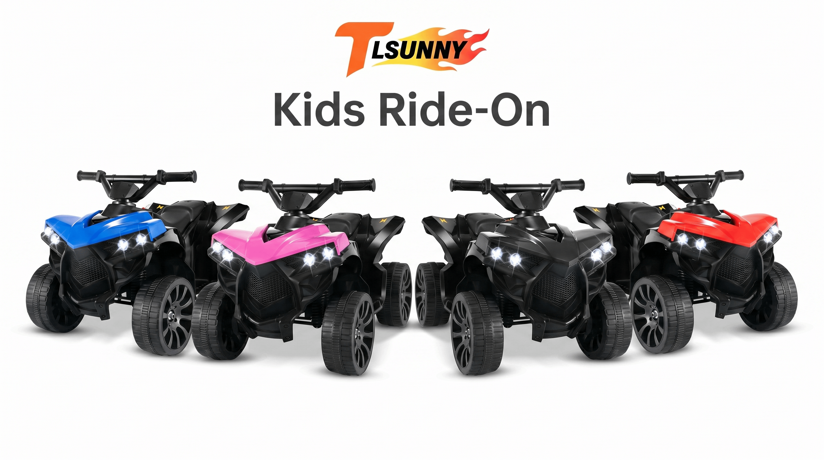 thumbnail video image 2 of TLSUNNY Electric Ride-On ATV for Toddlers, 6V 4-Wheeler with Pedal Accelerator & Music, for Indoor/Outdoor, 2 of 10