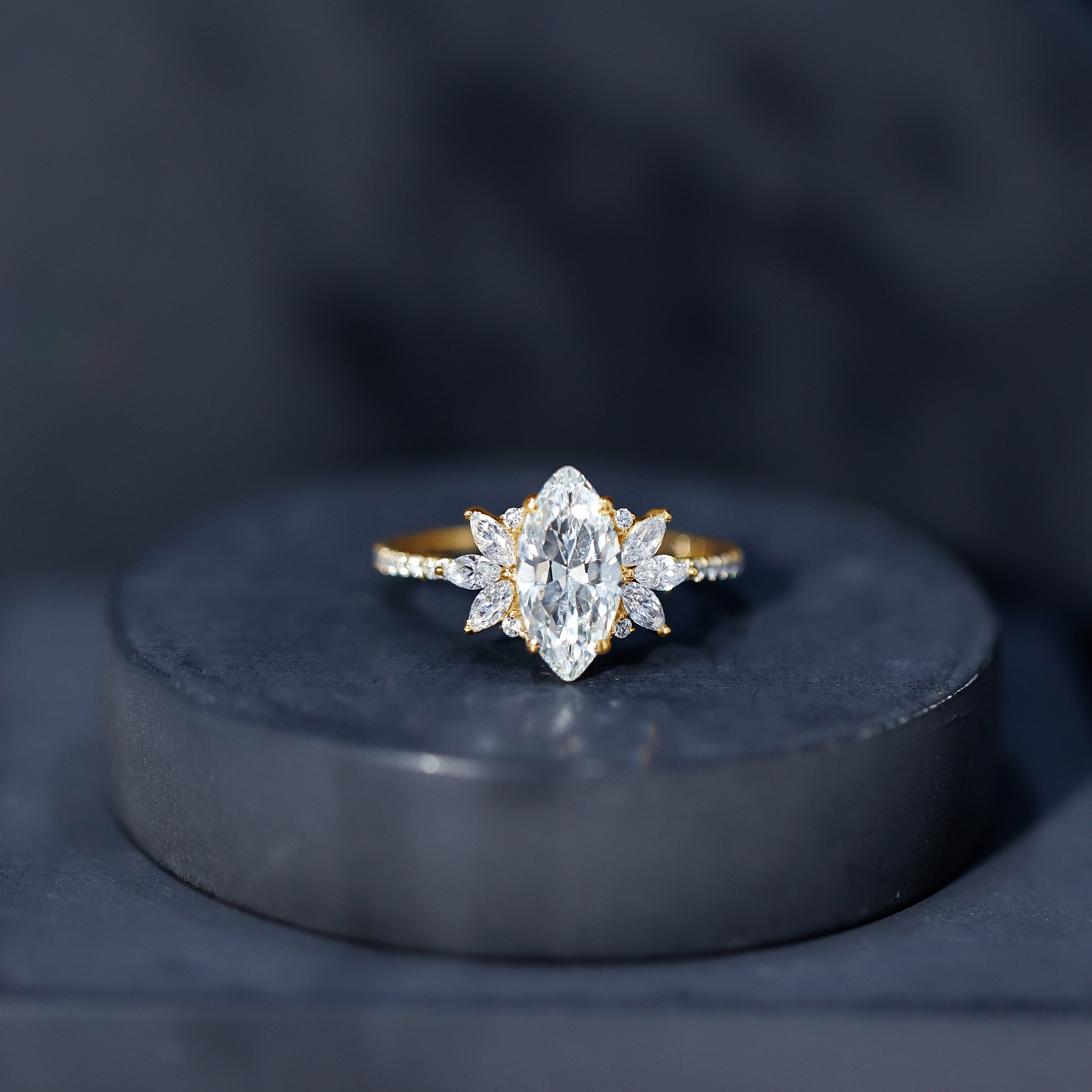 thumbnail video image 2 of Rosec Jewels Certified Lab Grown Diamond Statement Engagement Ring 2 Carat - EF-VS Quality - Marquise Diamond Ring for Women, 925 Sterling Silver, US 4.00, 2 of 7