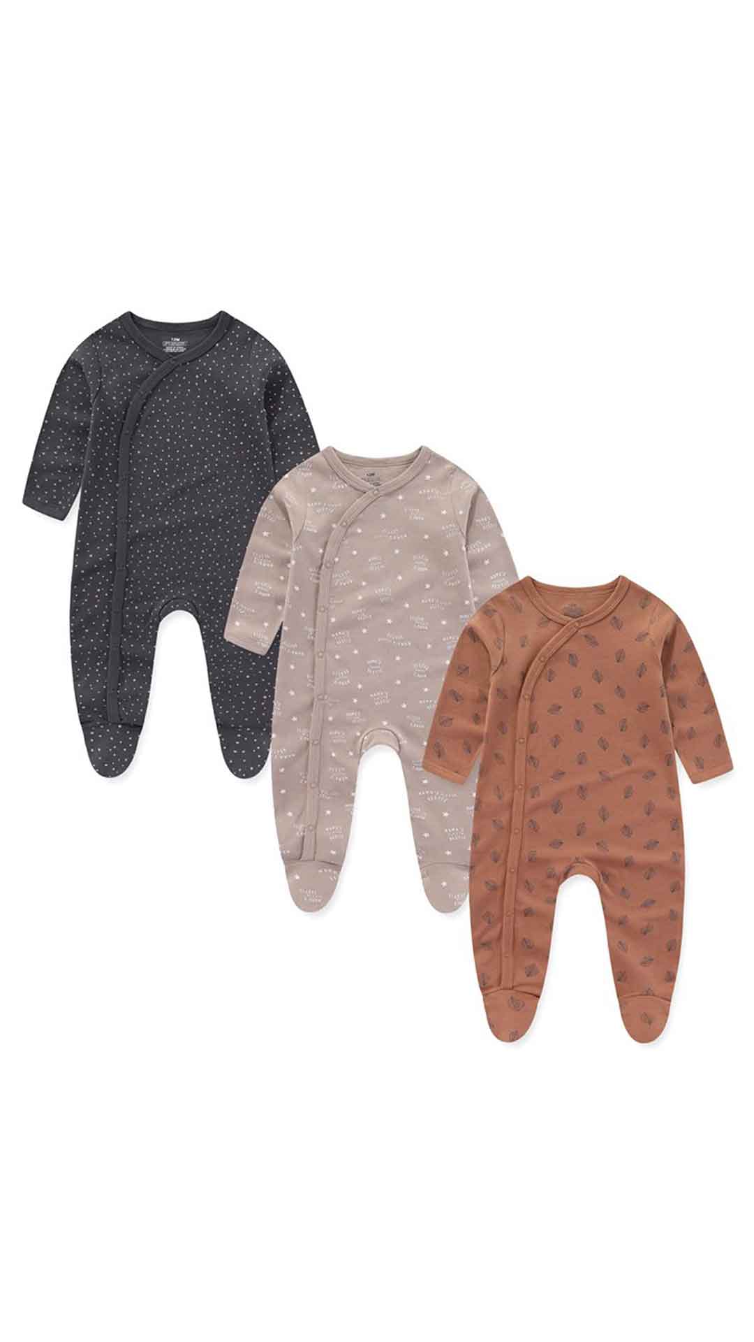 thumbnail video image 2 of Zavbaby Unisex Newborn 3 Pieces Sleep´N Play Footed Pajamas Cotton Cartoon Rompers Infants Outfit ，0-12Months, 2 of 12