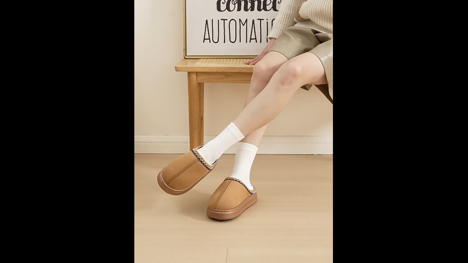 thumbnail video image 2 of FREISTERN Women's Fuzzy Slippers Thick Sole Memory Foam House Shoes, 2 of 9