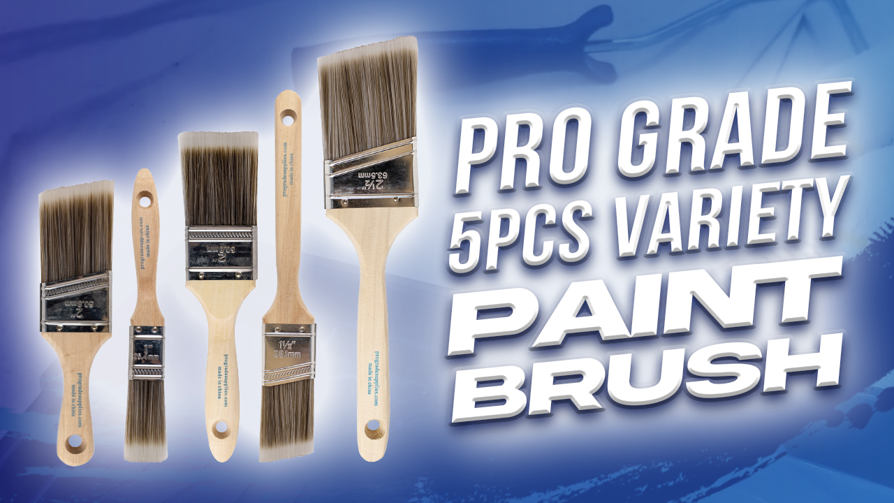 thumbnail video image 2 of Pro Grade Home Wall / Trim House Paint Brush Set - for Cabinet Decks Fences Interior Exterior, 2 of 8