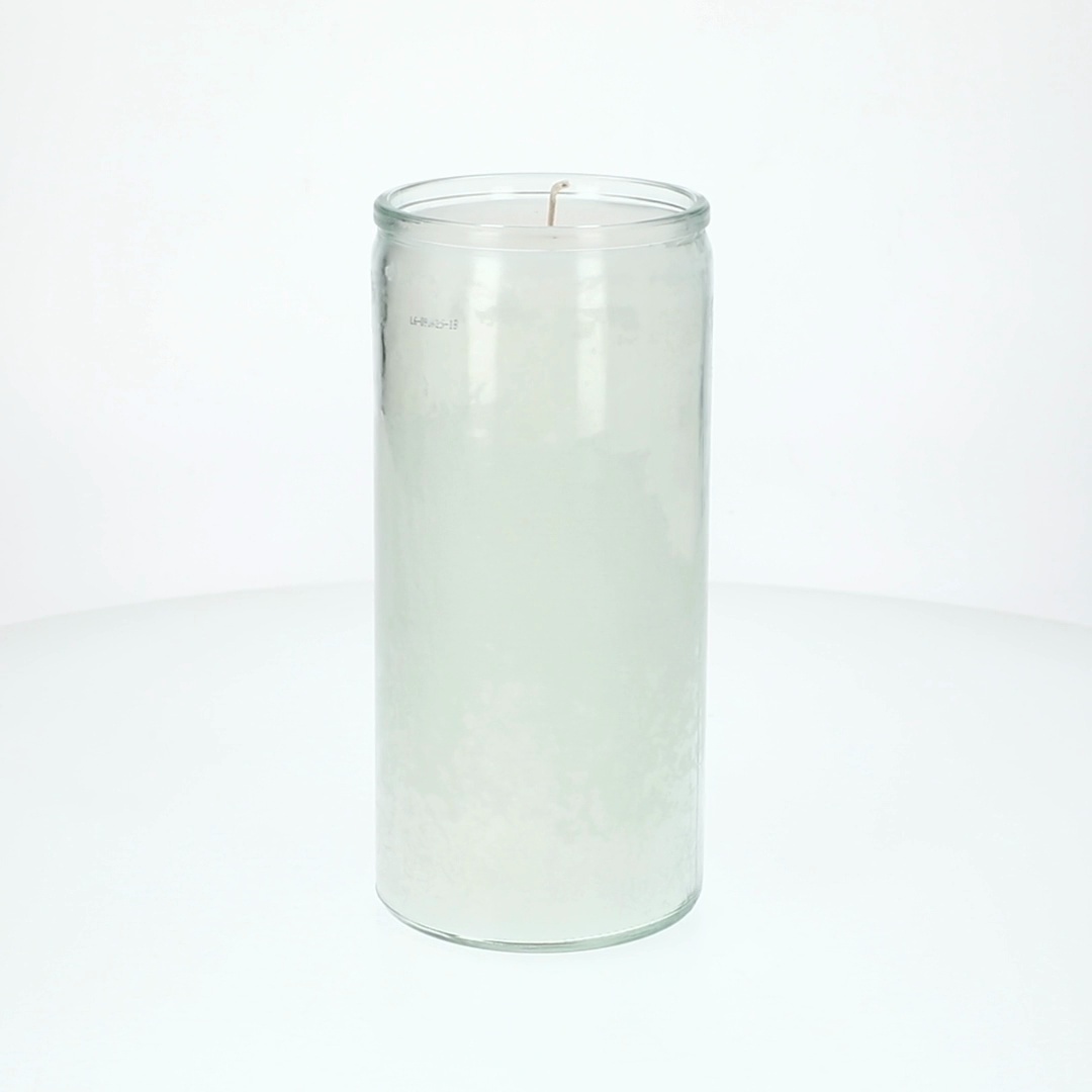 MagicLight Religious Candles 44 oz - Clear Glass Jar, Unscented