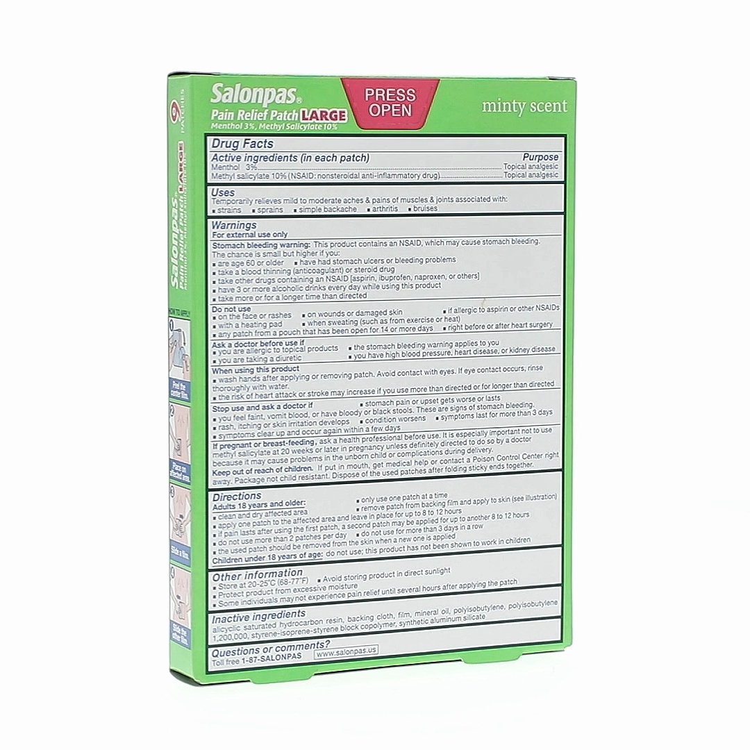 (2 pack) Salonpas Pain Relief Patch, 9 Count LARGE (Pack of 1)