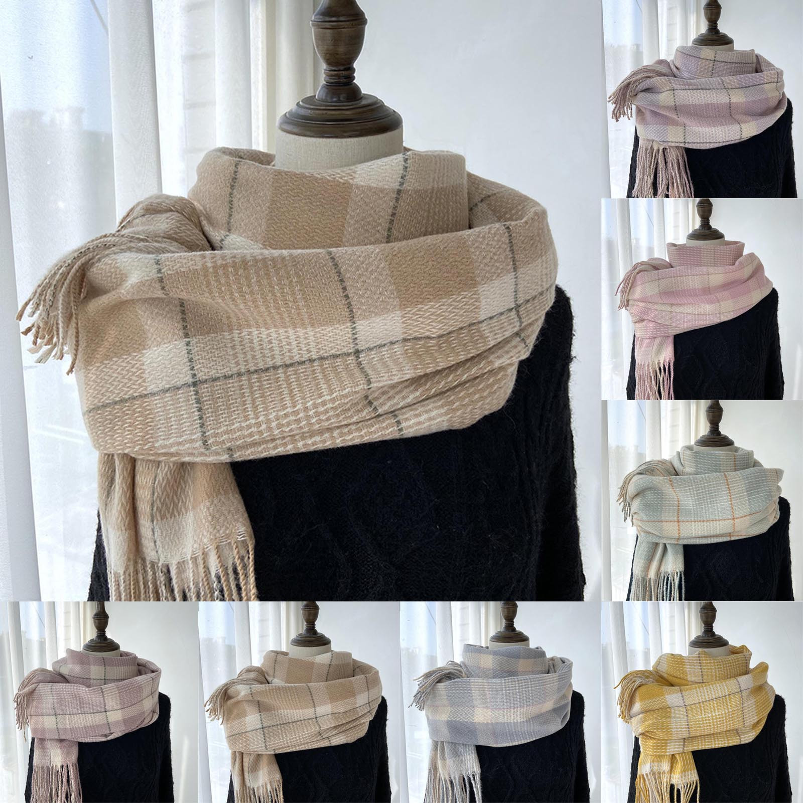 thumbnail video image 2 of GZWYHT Scarves for Women Lightweight,Scarves Women Fall Winter Scarf Classic Scarf Warm Soft Large Blanket Wrap Shawl Scarves Neck Scarf,Clearance,Womens Scarves A, 2 of 4