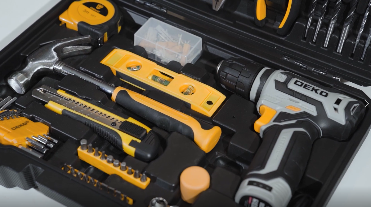 thumbnail video image 2 of DEKOPRO 12V Cordless Drill Set, 133 Pieces Home Power Tool Set with 1500mAh Lithium-Ion Battery & Charger, Lightweight Tool Kit in Storage Case, 2 of 8
