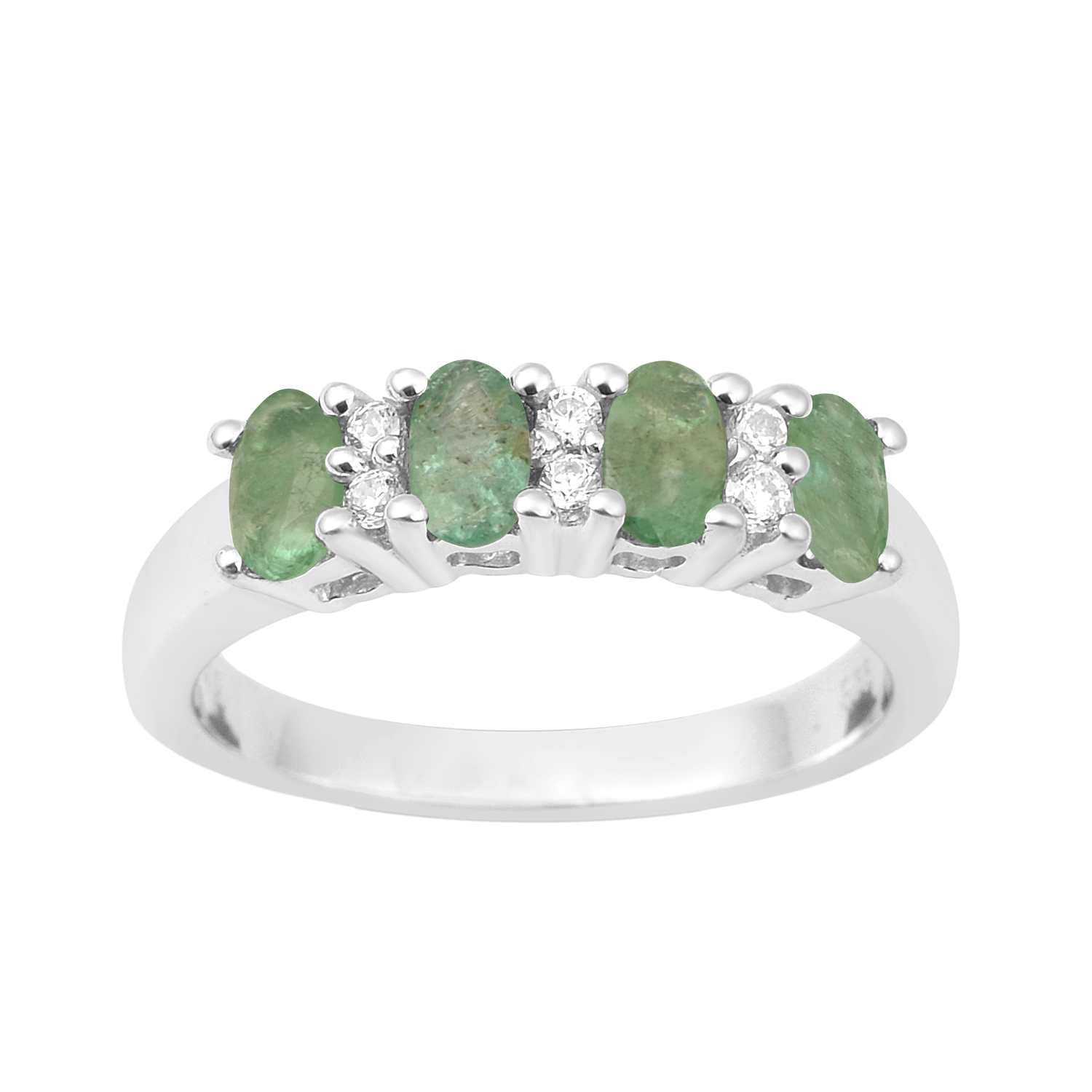 thumbnail video image 2 of 5X3mm Oval Shape Emerald Gemstone 925 Sterling Silver For Stone Women Wedding Ring, 2 of 7