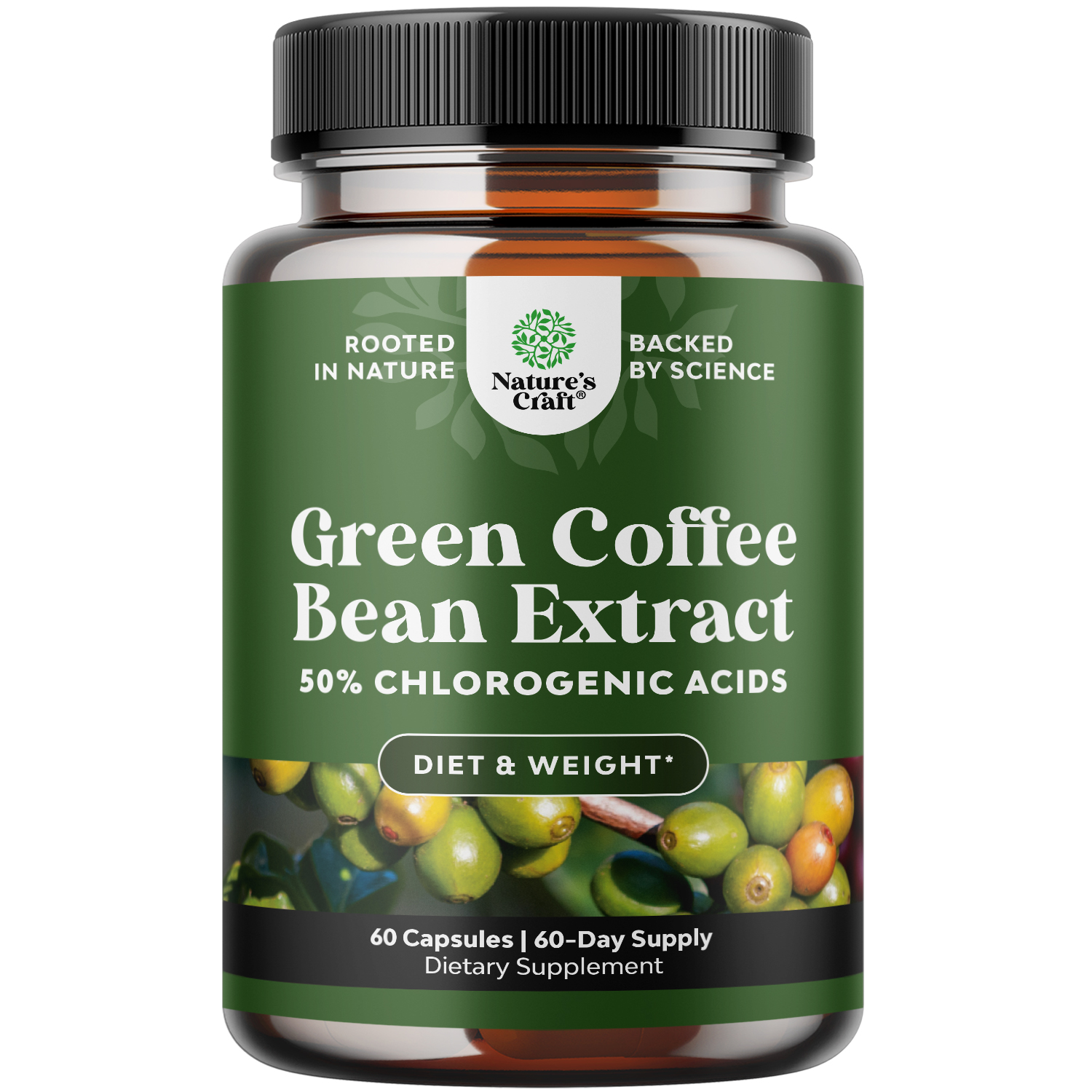 Natures Craft, Green Coffee Extract, 60 Capsules, Antioxidant, Energy