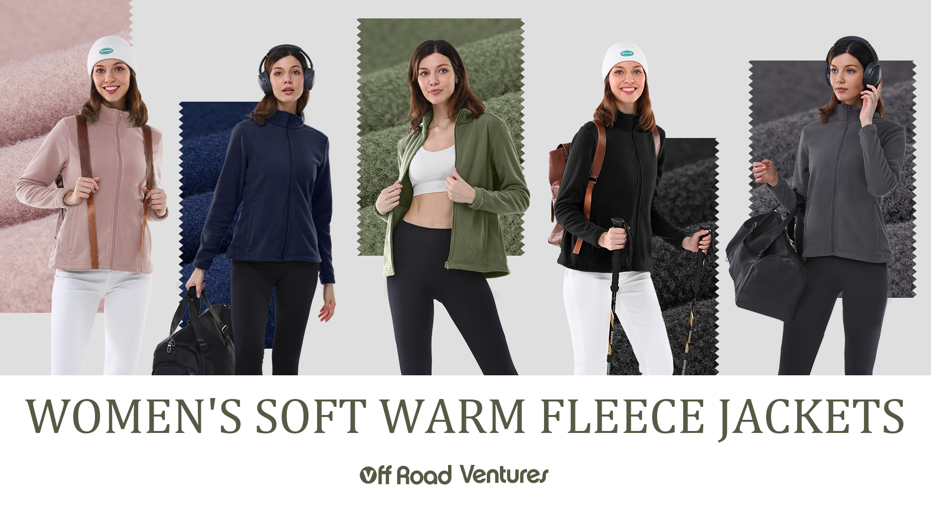 thumbnail video image 2 of Off Road Ventures Women's Polar Fleece Jackets Lightweight Soft Long Sleeve Zip Up Warm Coats with Pockets for Winter Outerwear, 2 of 8