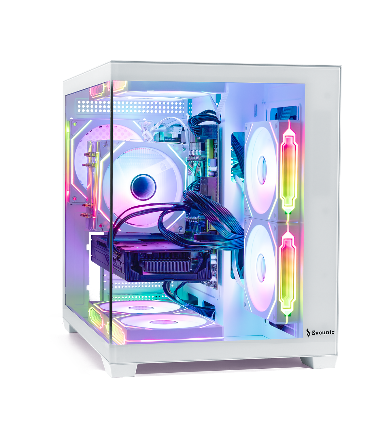 thumbnail video image 2 of EVOUNIC High-Performance Gaming Desktop PC, AMD Ryzen 5 5500, AMD Radeon RX 580 Graphics Card, 16GB DDR4 RAM, 1TB SSD, 650W Power Supply, WiFi 6/BT 5.4, Windows 11 Pro, 2 of 18