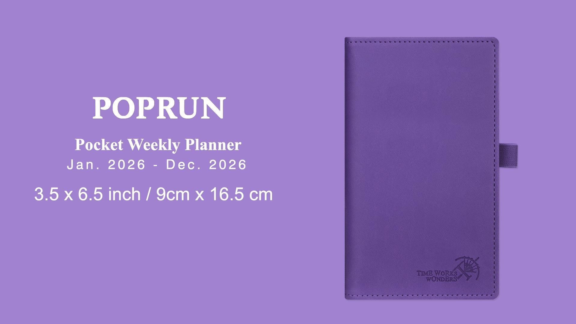 POPRUN 2026 Planner, Large - 8.5" X 10.5", 2026 Weekly Calendar (Jan. 2026 - Dec. 2026) With Hourly Time Slots, Weekly Appointment Book For Time Management, Leather Soft Cover - Brown