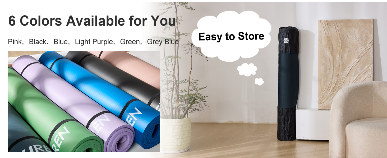thumbnail video image 2 of YR Extra Thick Yoga Mat 1 inch Large Wide Exercise Mat for Kids Senior Home Gym Workout, 78x51 inches, Pruple, 2 of 9