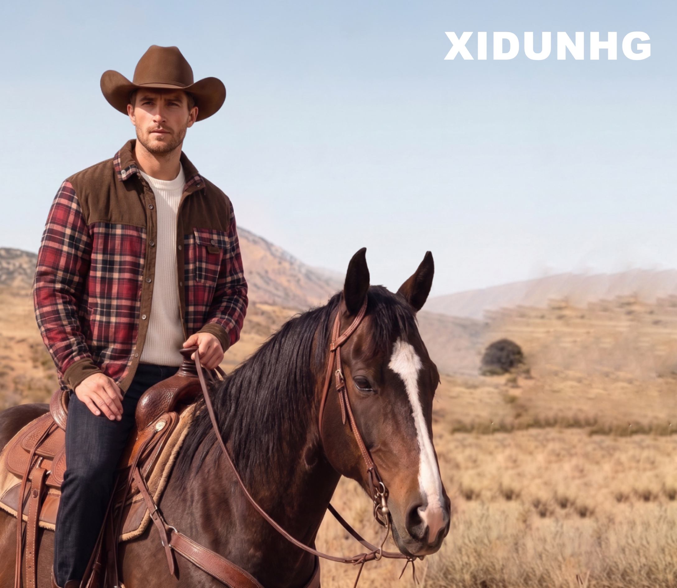 thumbnail video image 2 of Xidunhg Men's Long Sleeve Sherpa Lined Shirt Jacket Flannel Plaid Fleece Coats, 2 of 12