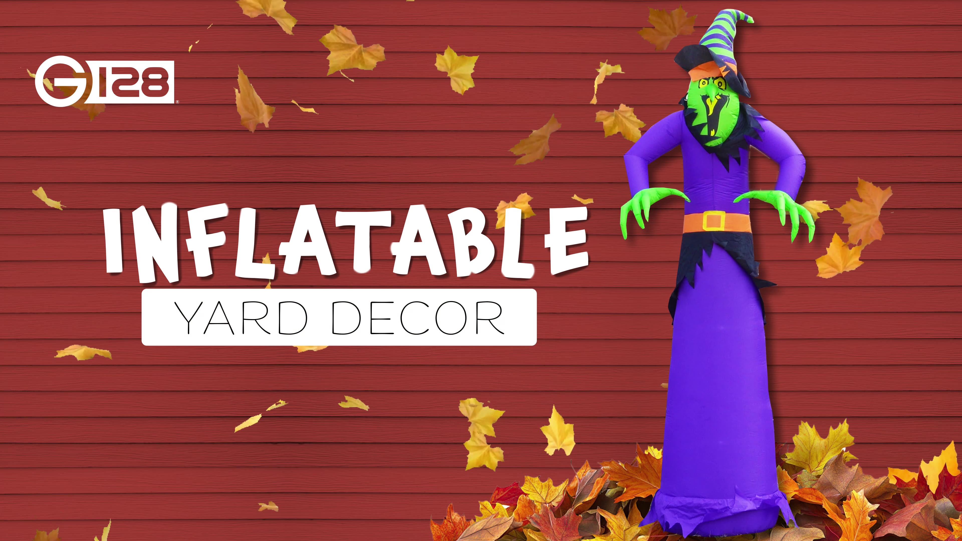 thumbnail video image 2 of G128 10ft Witch Halloween Inflatable Outdoor Holiday Yard Decoration with LED Lights Fast Inflate, 2 of 9