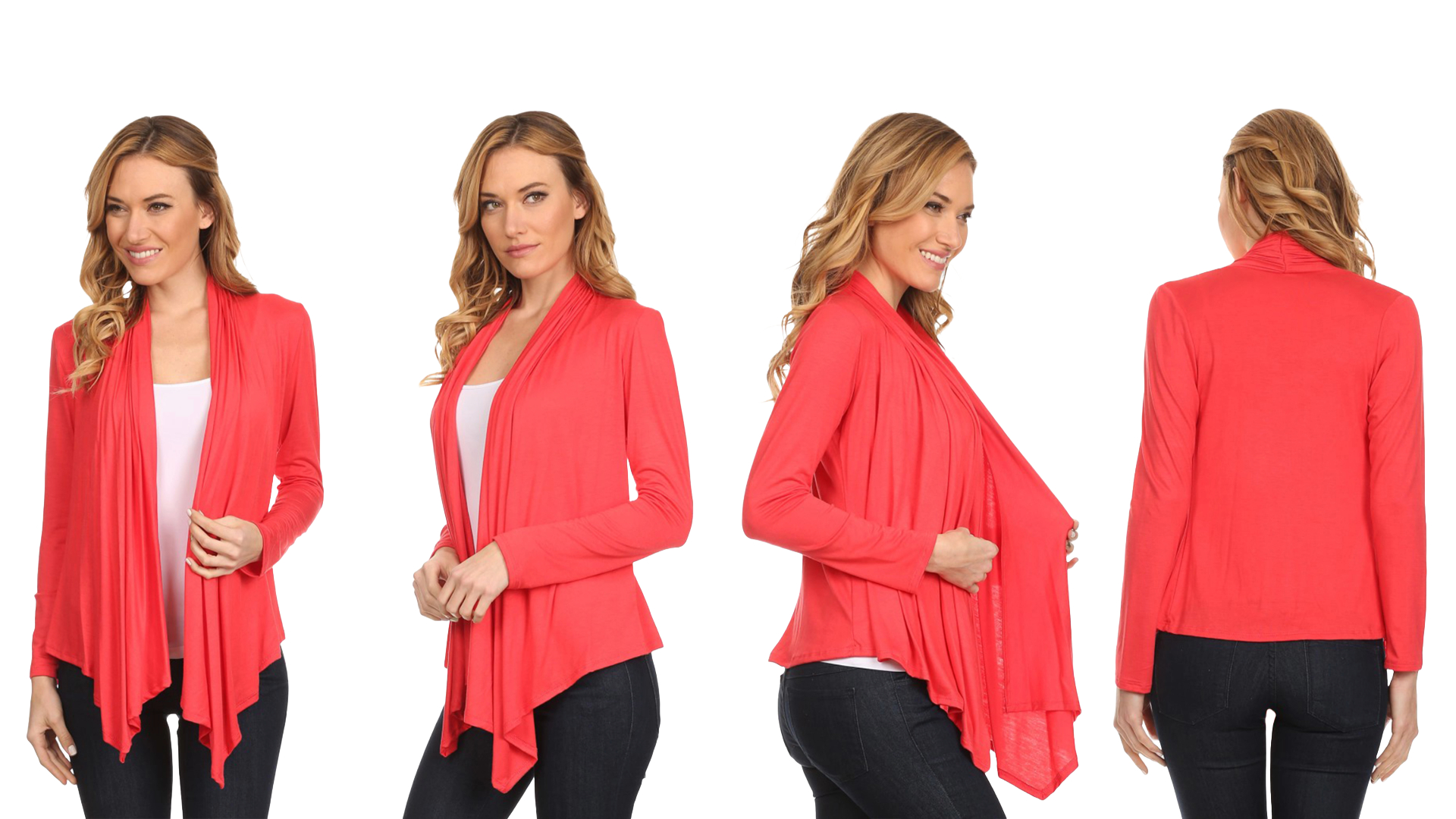 thumbnail video image 2 of Women's Casual Long Sleeve Drape Front Open Jacket Cardigan, 2 of 6