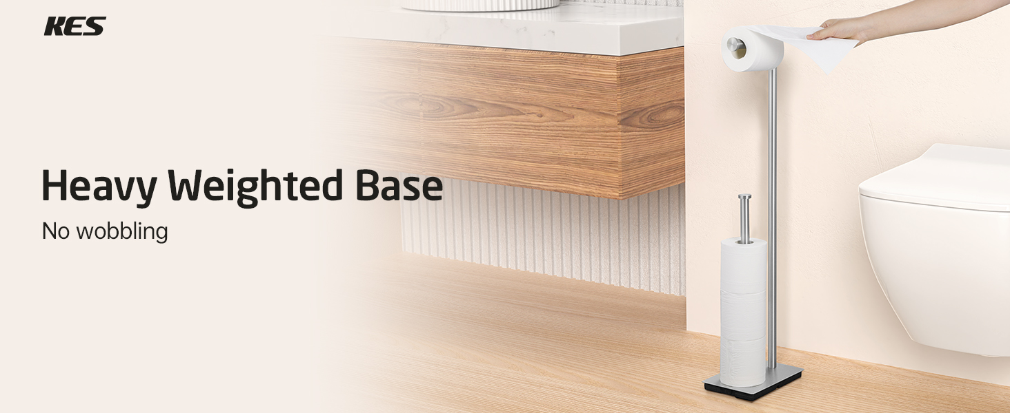 thumbnail video image 2 of KES Gold Toilet Paper Holder and Storage Tissue Holder Brushed Brass Freestanding, 2 of 10