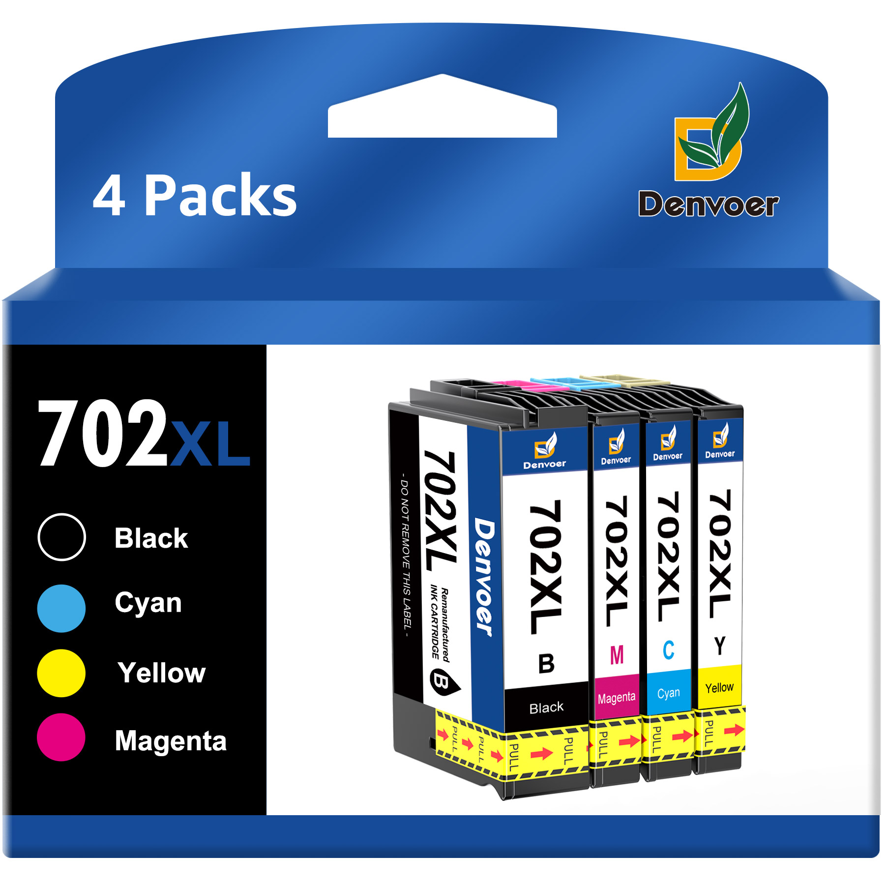 thumbnail video image 2 of 702XL Ink Compatible with Epson 702 Ink Cartridges for Workforce Pro WF-3720 WF-3730 WF-3733 Printer, 2 of 11