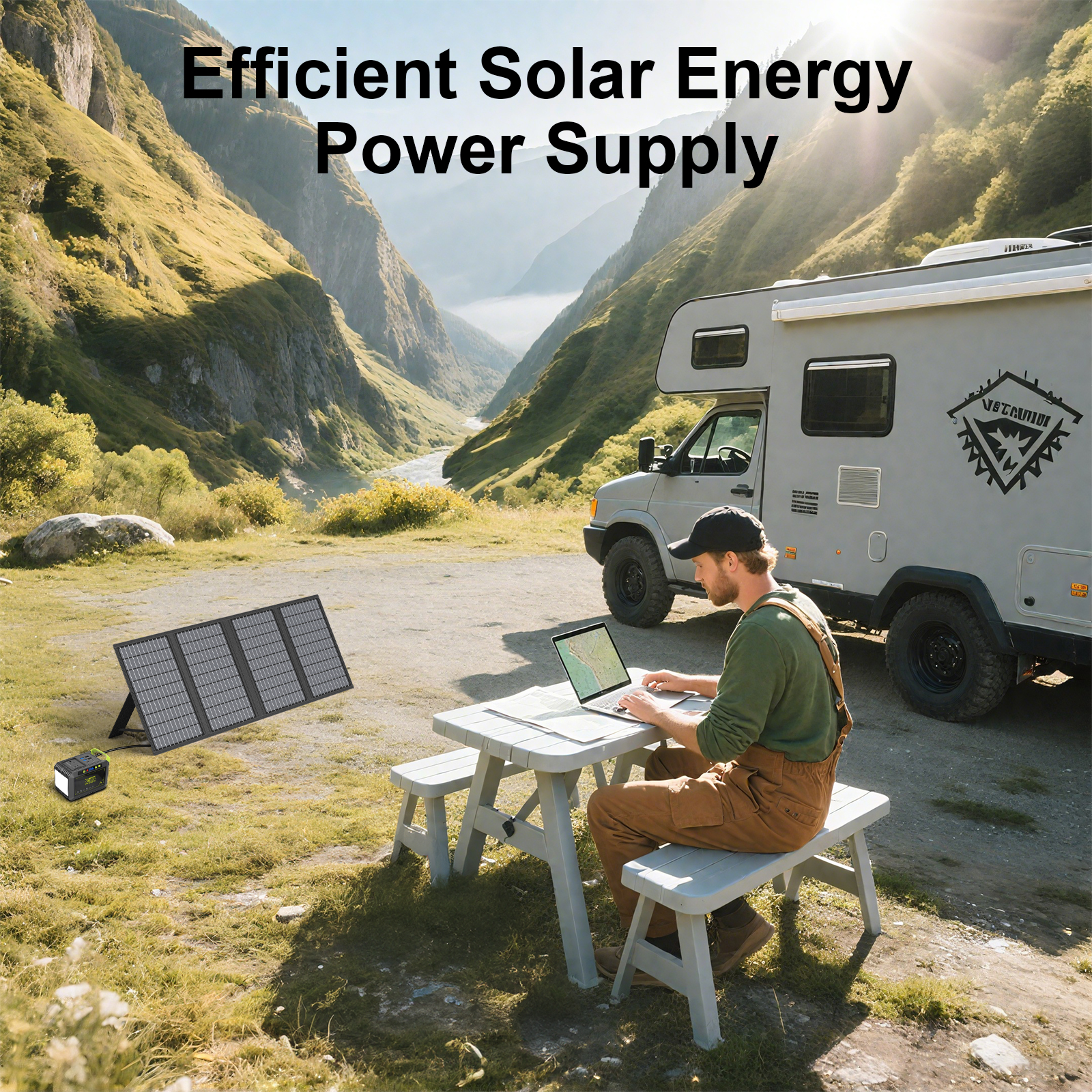 thumbnail video image 2 of MHPOWOS 60W Portable Solar Panel Charger Foldable USB Solar Phone Charger for Camping Hiking Backpacking, 2 of 10