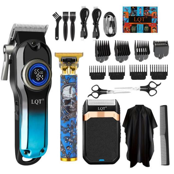 thumbnail video image 2 of LQT  Men's Hair Cutting Set, Men's Grooming Gifts, Electric Hair Clippers, USB Rechargeable, Durable Blades, Hair, Beard & Full Body Grooming, 2 of 7