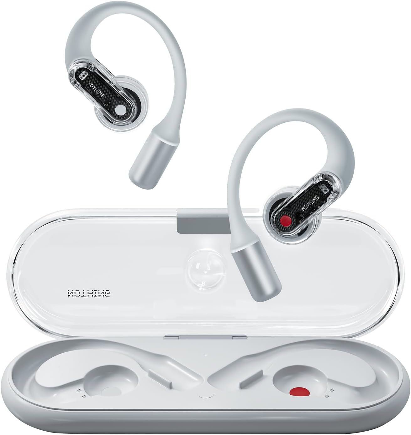 thumbnail video image 2 of Nothing Ear(Open) Lightweight Open Ear Headphones with Adjustable Earhooks, Multipoint Connection Bluetooth Earbuds with Clear Voice Technology for AI Calls, IP54, Fast Charging, ChatGPT Supported, 2 of 7