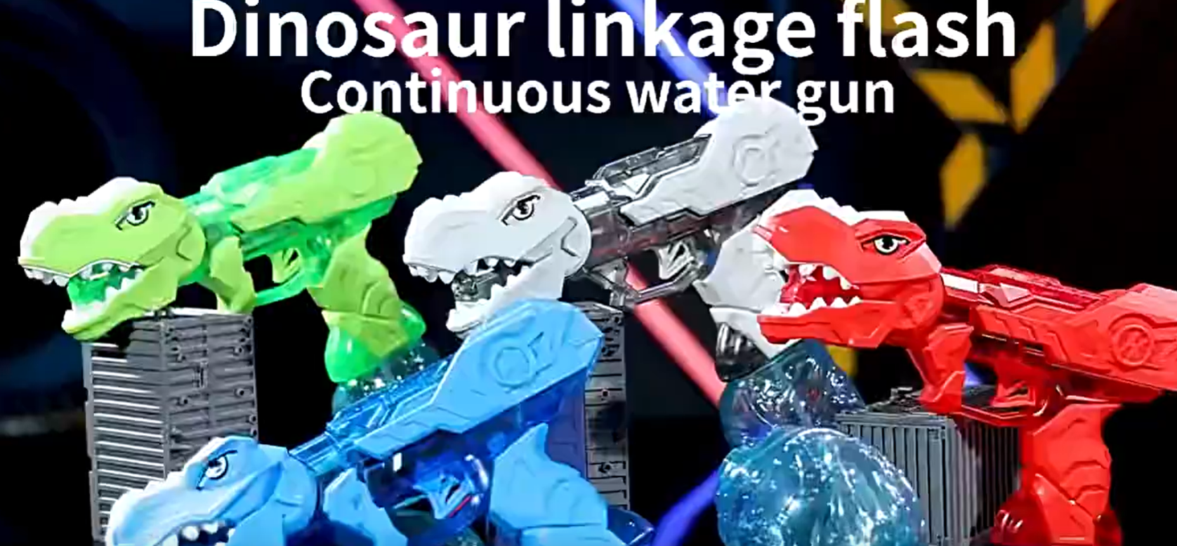 thumbnail video image 2 of Red Electric Water Gun, Automatic Squirt Blaster with Rechargeable Battery, Leak-Resistant for Backyard Play, 2 of 7
