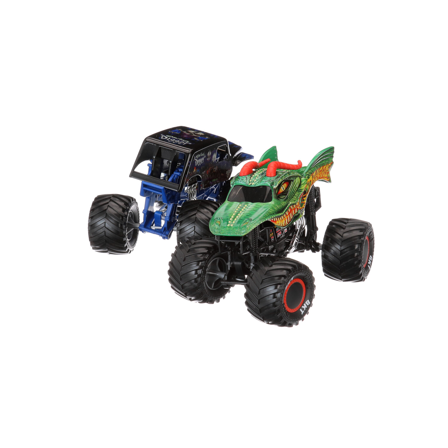 Monster Jam 1:24 Scale Die-cast 2-Pack, Dragon and Son-uva Digger