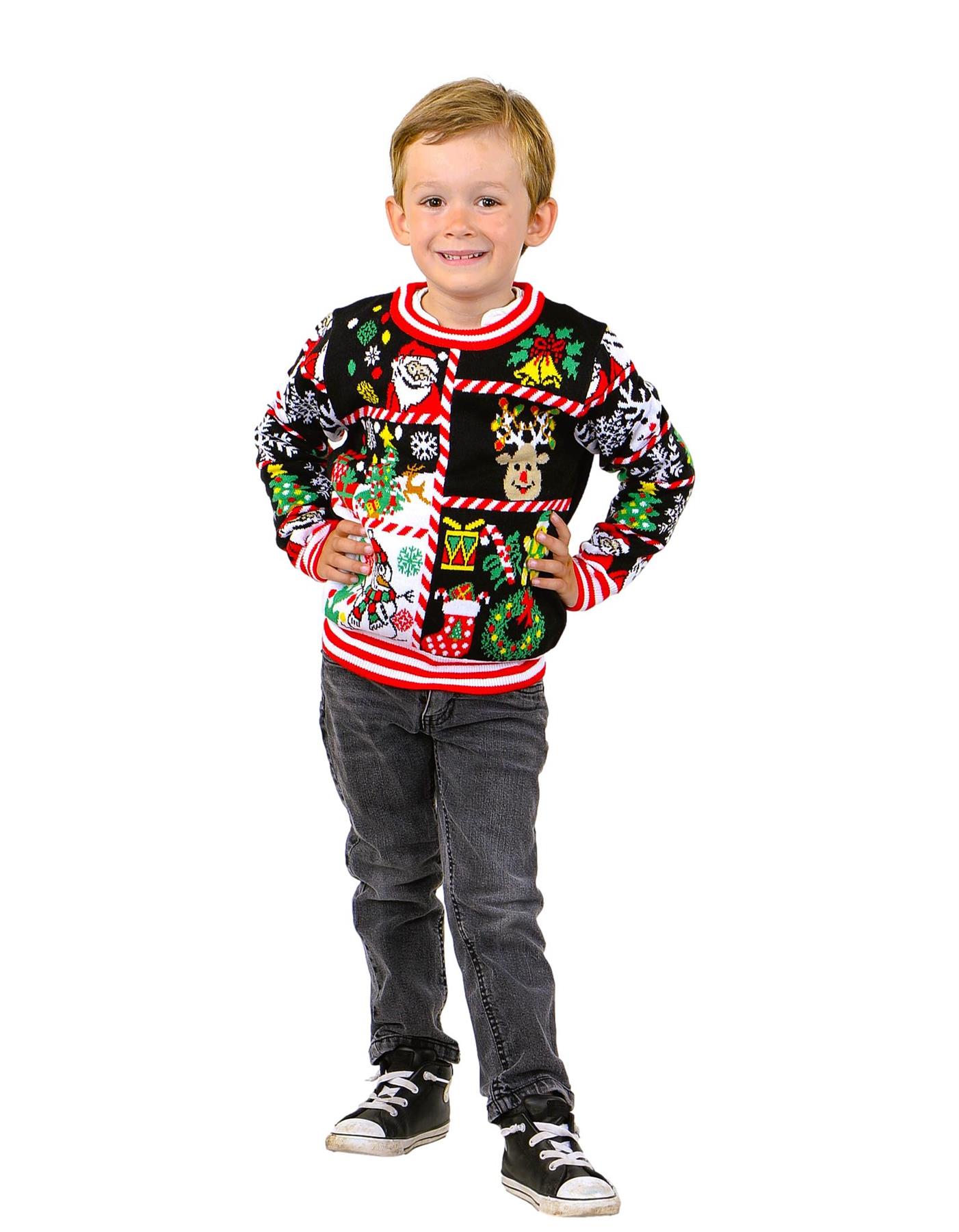 thumbnail video image 2 of Socal Look Kids Christmas Sweater, Children's Acrylic Holiday Pullover for Boys & Girls, 5-6 Years, 2 of 8