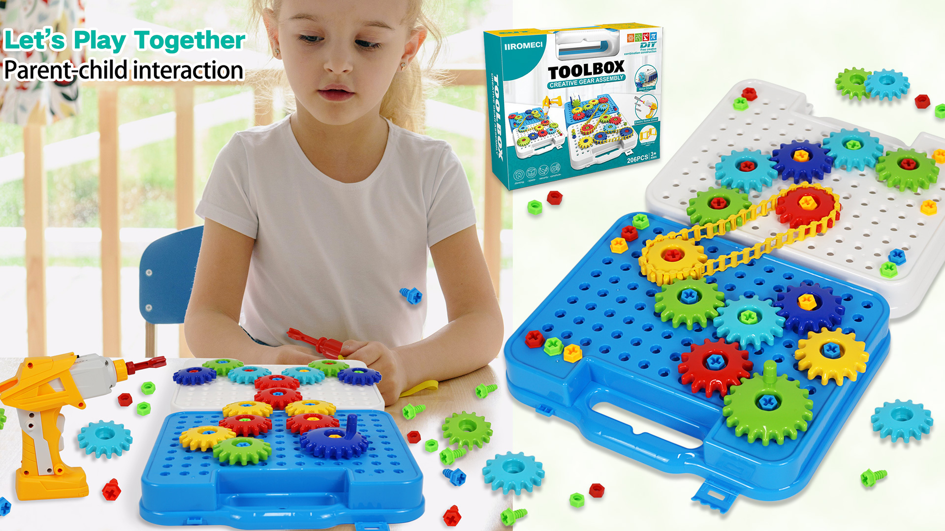 thumbnail video image 2 of IIROMECI Gears Toys for Kids Ages 4-8, STEM Educational Construction Toys, Engineering Building Blocks Creative Learning Toy Set, 2 of 9