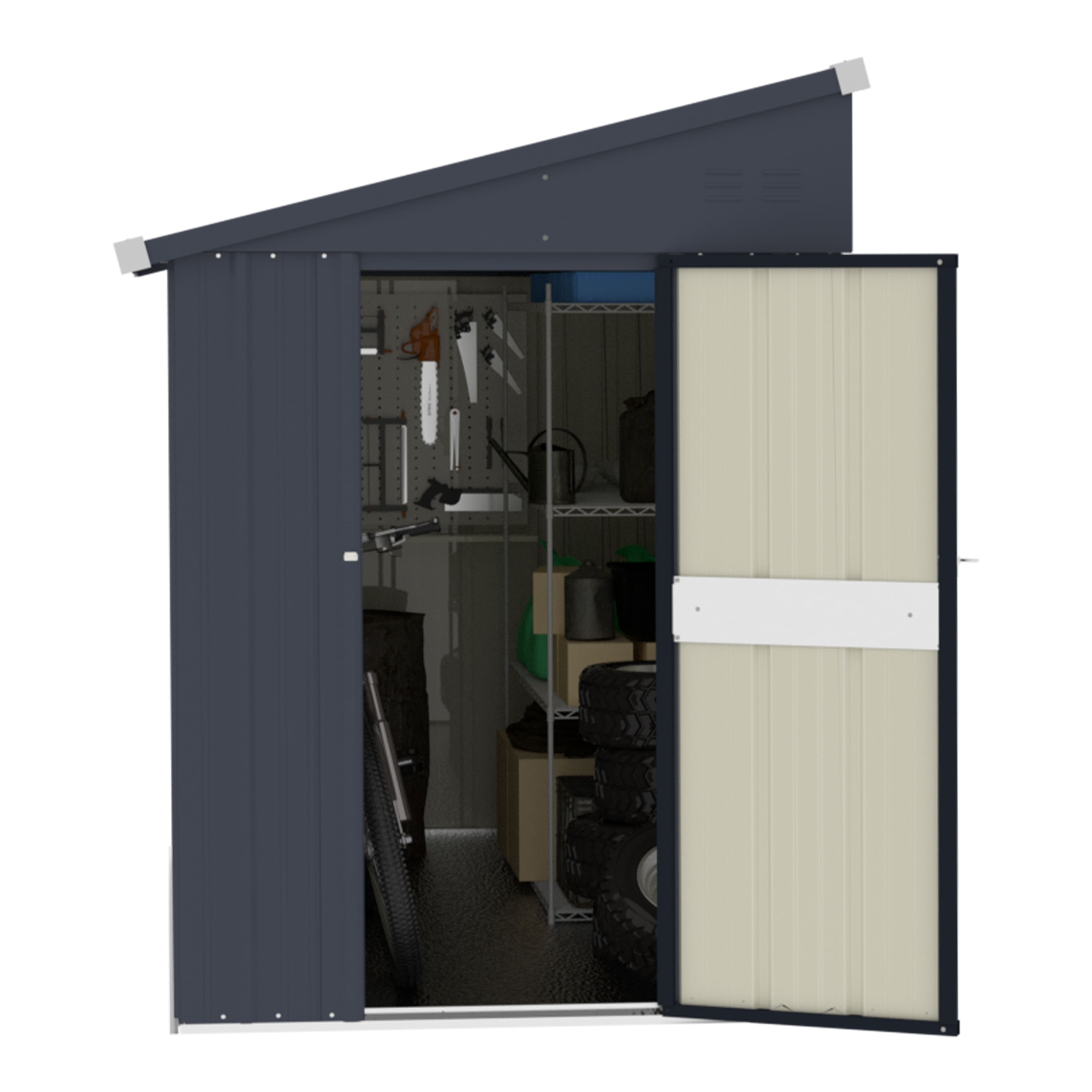 VEIKOUS Heavy Duty 8'x4' Lean-to Shed: Lockable, Built for