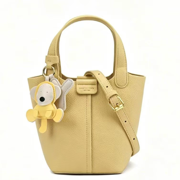 thumbnail video image 2 of KKLDOGS Small Crossbody Bags for Women Vegan Leather Mini Bucket Handbag Removable Shoulder Strap, 2 of 7