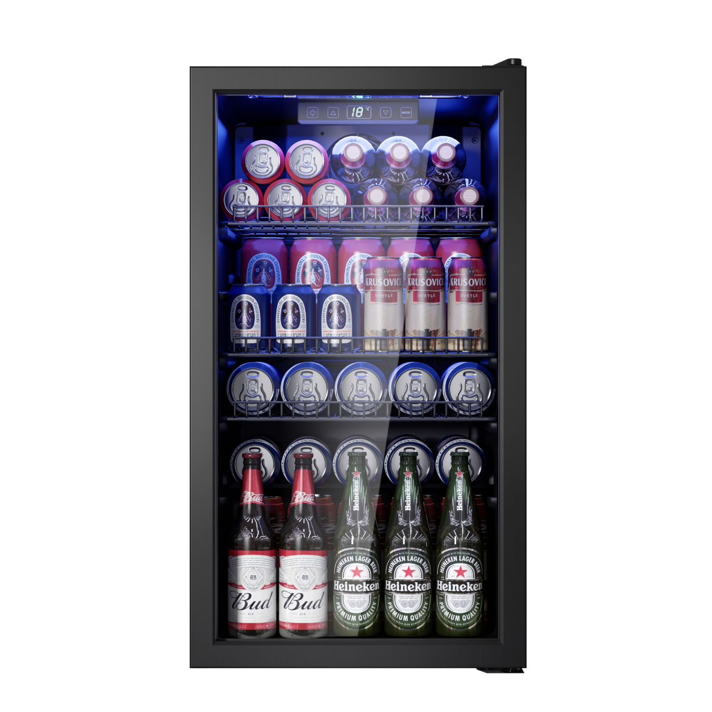 Manastin Frigorifero Per Bevande 100 Lattine – 2.47 Cu.Ft – Porta In Vetro – Display Digitale – Compatto Per Casa Ufficio Camper - 3