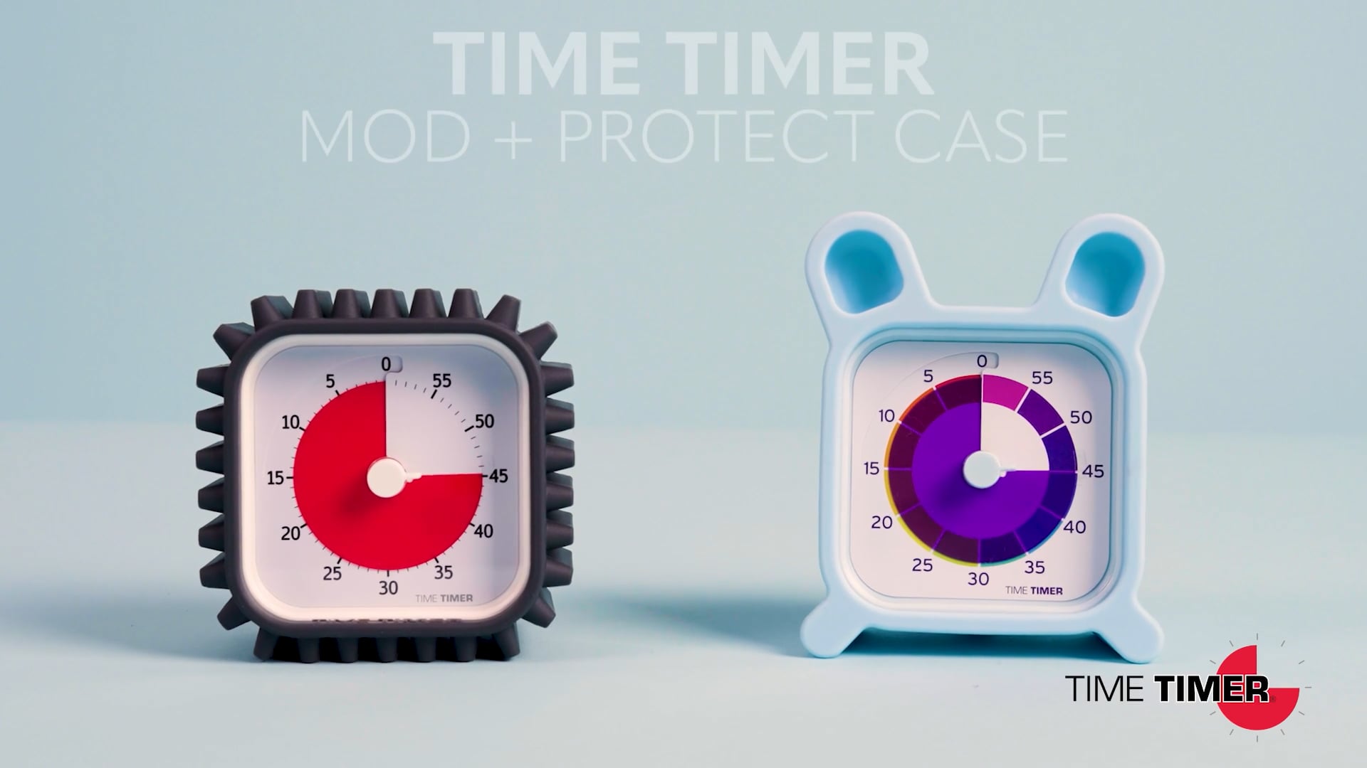 thumbnail video image 2 of Time Timer MOD with Bunny Protective Case - 60 Minute Visual Countdown Timer with Silent Operation (Bunny), 2 of 6