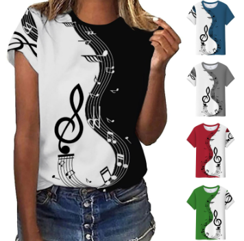 thumbnail video image 2 of DondPO Tshirts for Women,Graphic Tee Shirts For Women Vintage Musical Note Print Tees T Shirt Gift Shirt Top Short Sleeve Shirts,Summer Tops for Women 2024,Deal Of The Day Red XL, 2 of 8