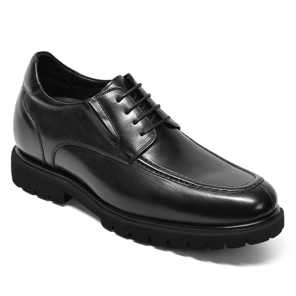thumbnail video image 2 of CMR CHAMARIPA Men's Elevator Dress Shoes - Black Leather Business Derby Shoes 8CM / 3.15 Inches, 2 of 10