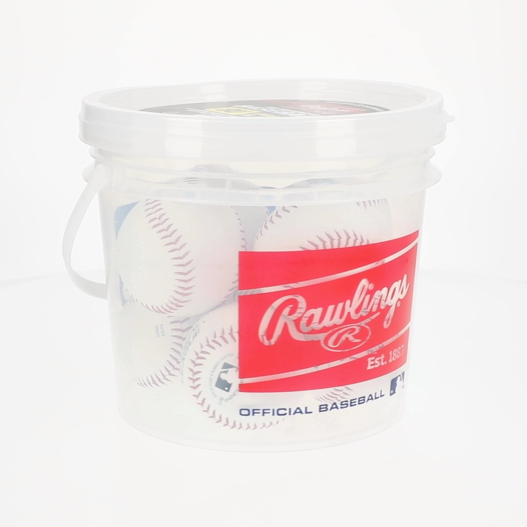 Rawlings 8 Count Official League Youth Baseballs in Bucket for