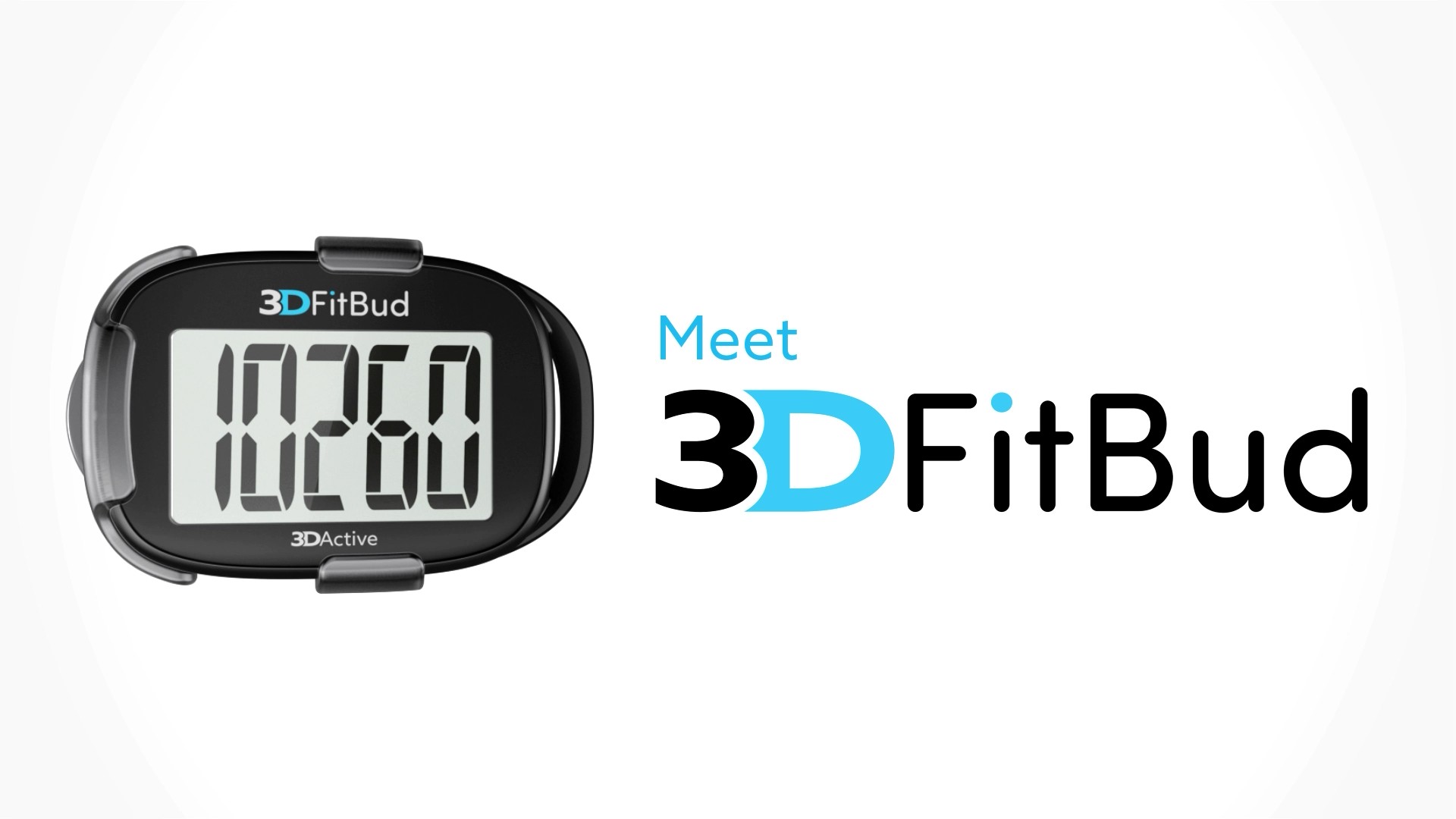 thumbnail video image 2 of 3DFitBud Simple Step Counter Walking 3D Pedometer with Clip and Lanyard, A420S (Blue), 2 of 7